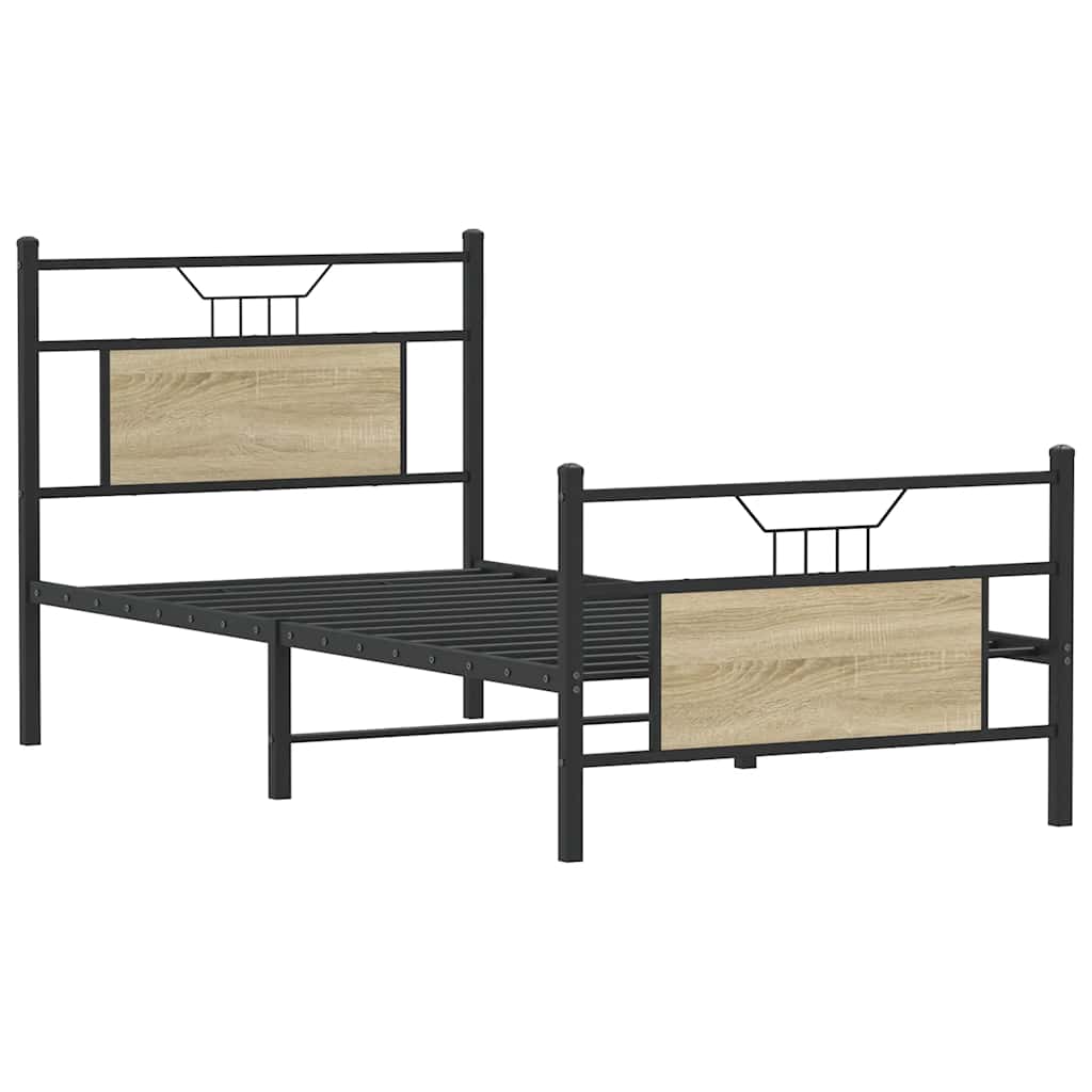 sengeramme 80x200 cm uden madras konstrueret træ sonoma-eg