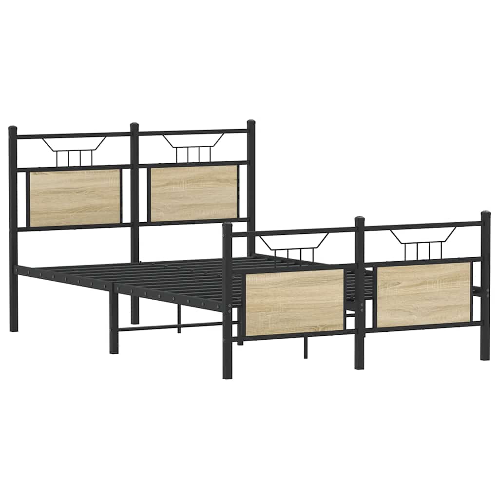 sengeramme 120x200 cm uden madras konstrueret træ sonoma-eg