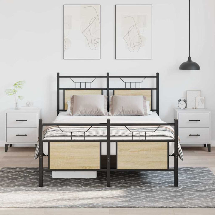 sengeramme 120x200 cm uden madras konstrueret træ sonoma-eg