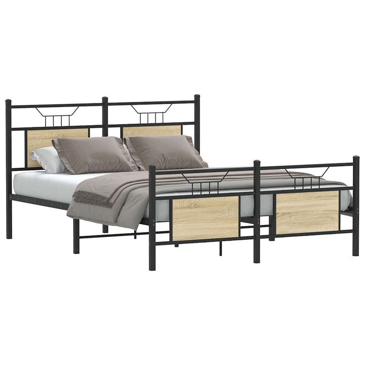 sengeramme 140x190 cm uden madras konstrueret træ sonoma-eg