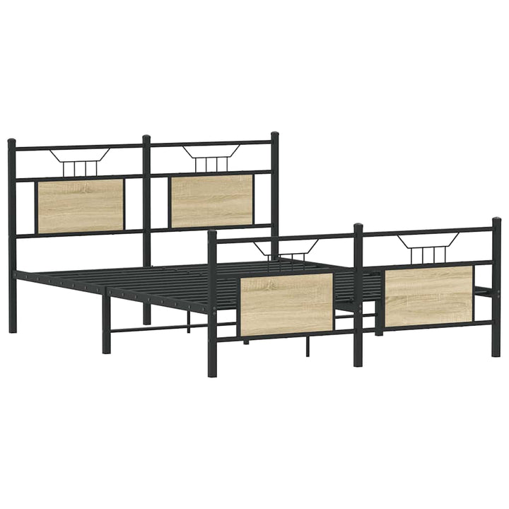 sengeramme 140x200 cm uden madras konstrueret træ sonoma-eg