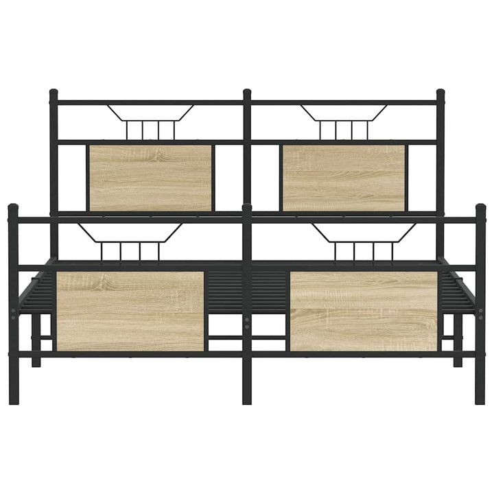 sengeramme 150x200 cm uden madras konstrueret træ sonoma-eg
