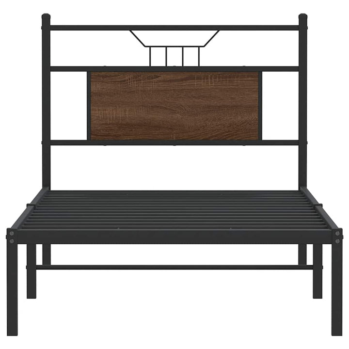 sengeramme 75x190 cm uden madras konstrueret træ brunt eg