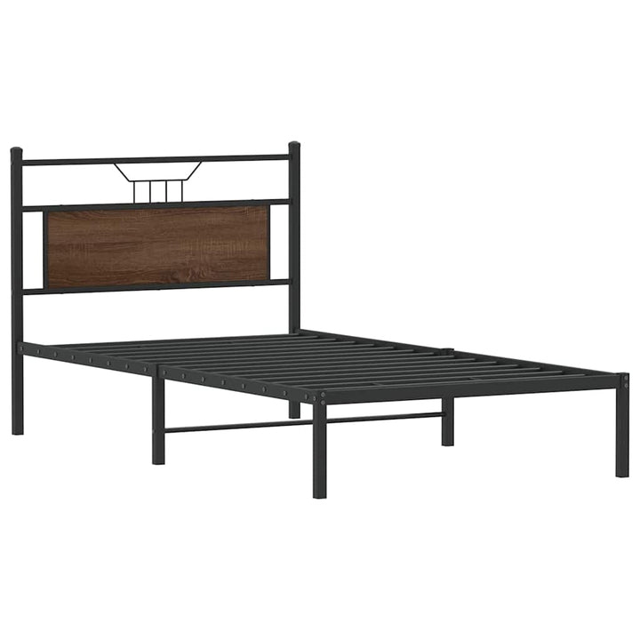 sengeramme 100x190 cm uden madras konstrueret træ brunt eg