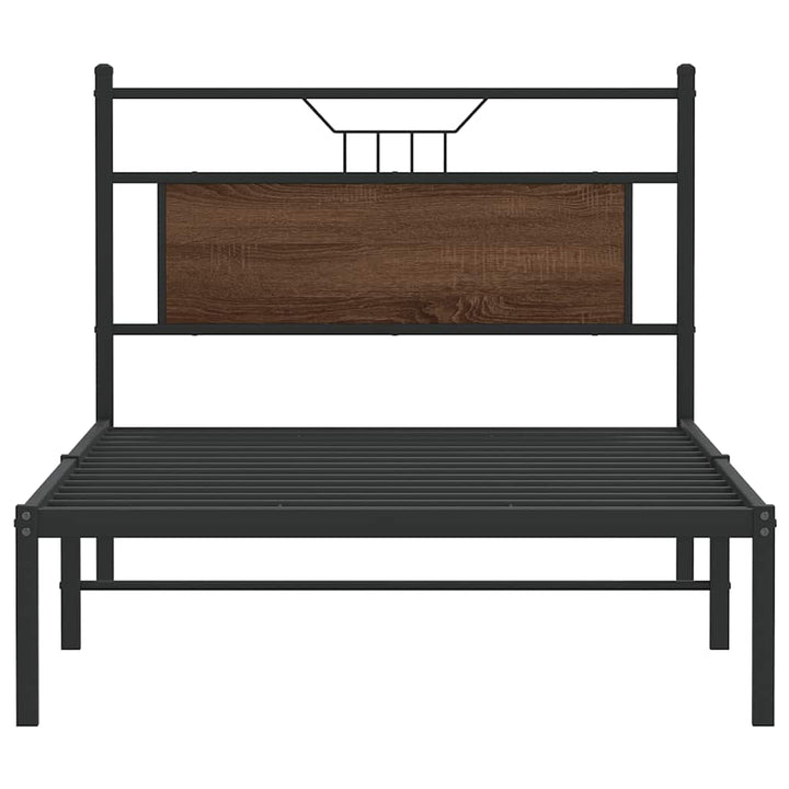 sengeramme 100x190 cm uden madras konstrueret træ brunt eg