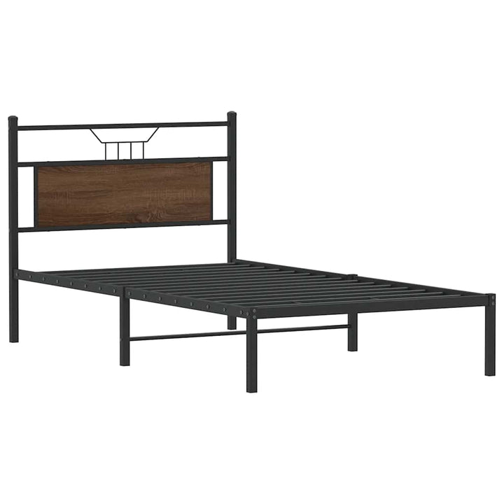 sengeramme 100x200 cm uden madras konstrueret træ brunt eg