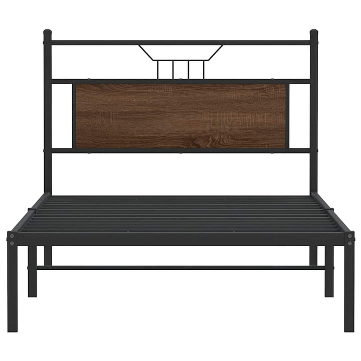 sengeramme 100x200 cm uden madras konstrueret træ brunt eg
