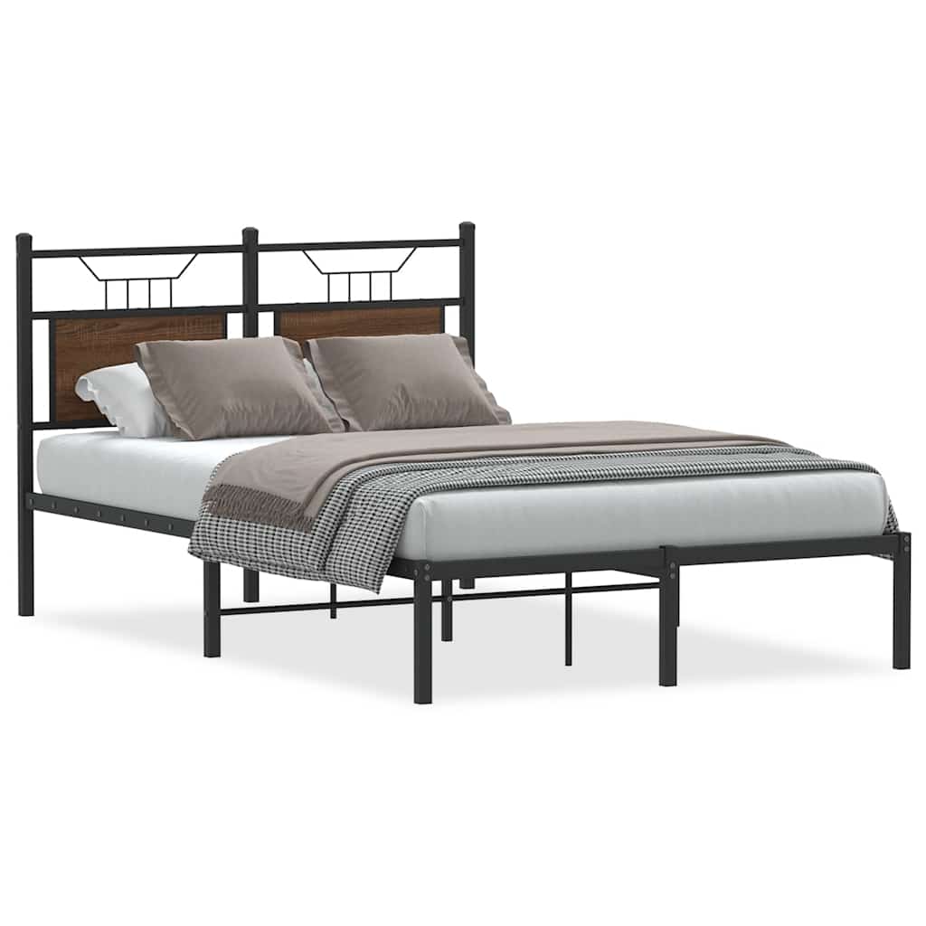 sengeramme 120x200 cm uden madras konstrueret træ brunt eg