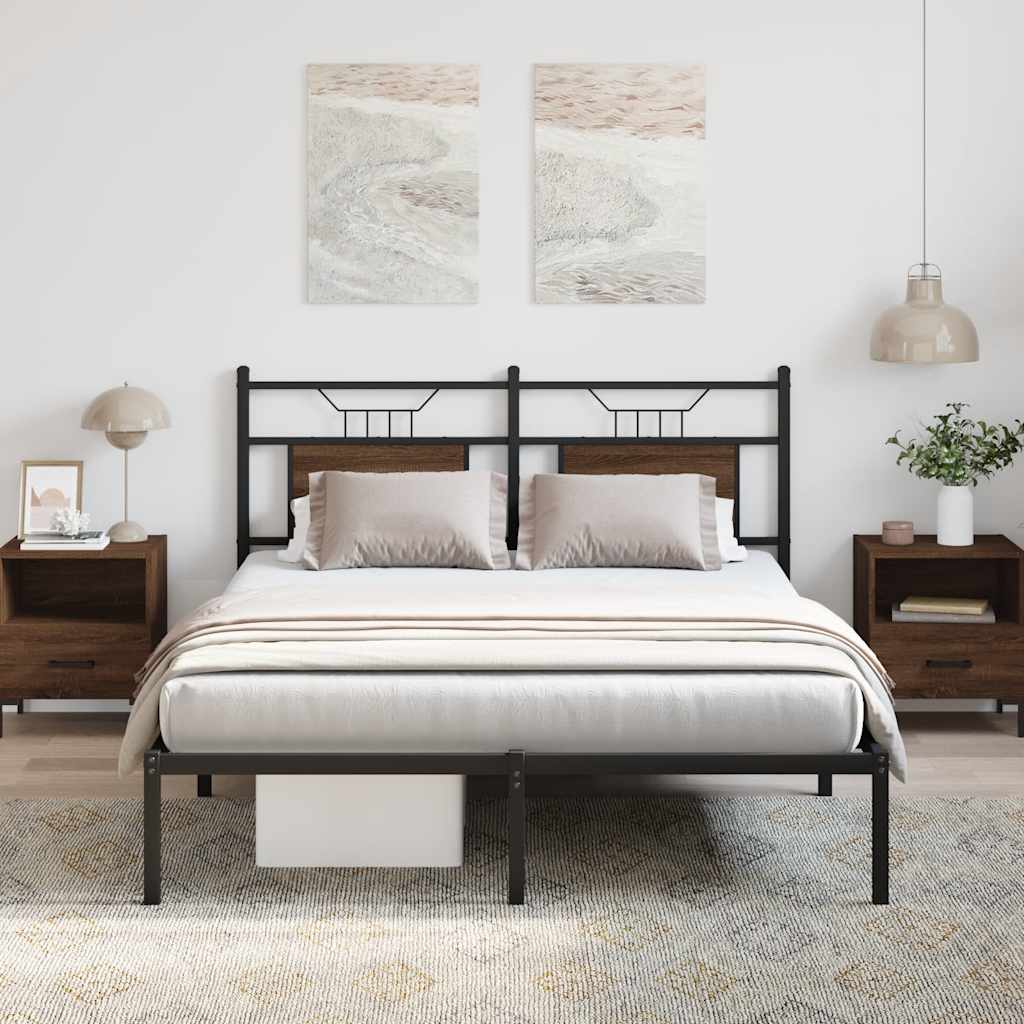 sengeramme 137x190 cm uden madras konstrueret træ brunt eg
