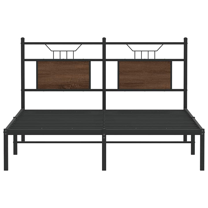 sengeramme 137x190 cm uden madras konstrueret træ brunt eg