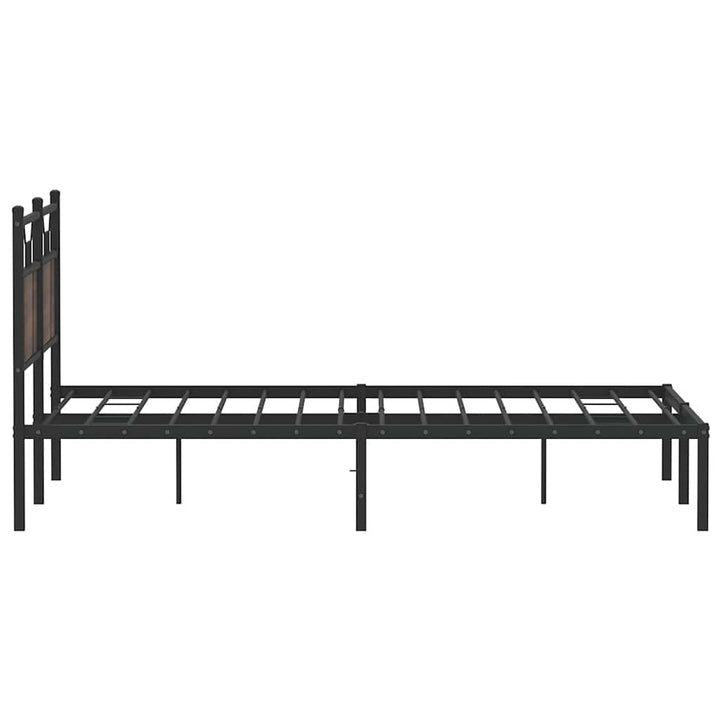 sengeramme 137x190 cm uden madras konstrueret træ brunt eg