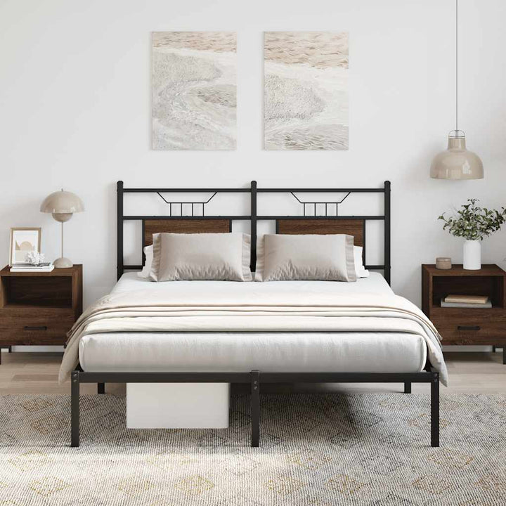 sengeramme 140x190 cm uden madras konstrueret træ brunt eg