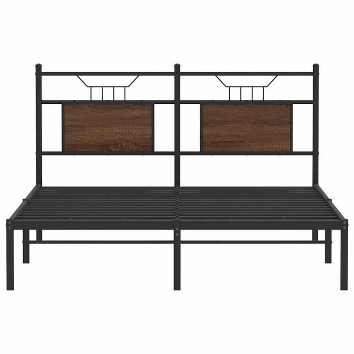sengeramme 140x190 cm uden madras konstrueret træ brunt eg