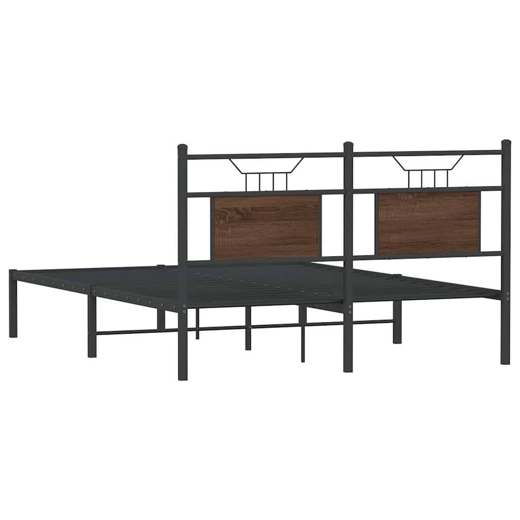 sengeramme 140x190 cm uden madras konstrueret træ brunt eg