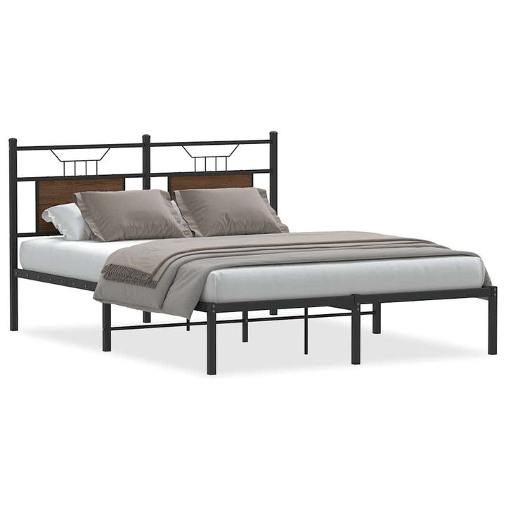 sengeramme 140x200 cm uden madras konstrueret træ brunt eg