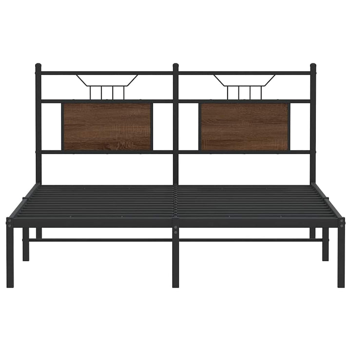 sengeramme 140x200 cm uden madras konstrueret træ brunt eg