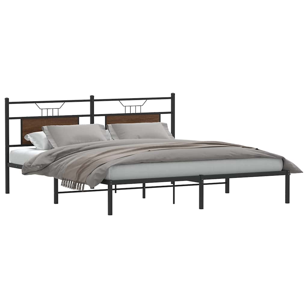 sengeramme uden madras 183x213 cm konstrueret træ brunt eg