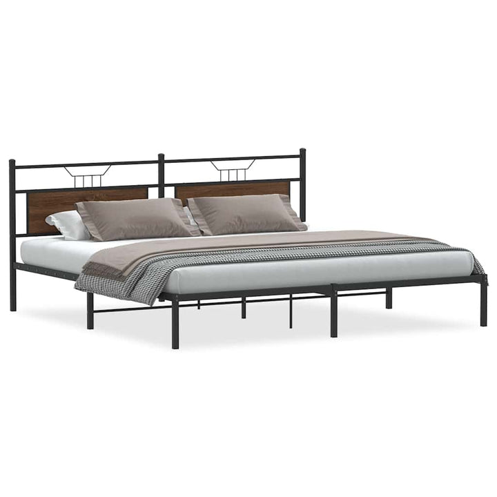 sengeramme uden madras 193x203 cm konstrueret træ brun eg