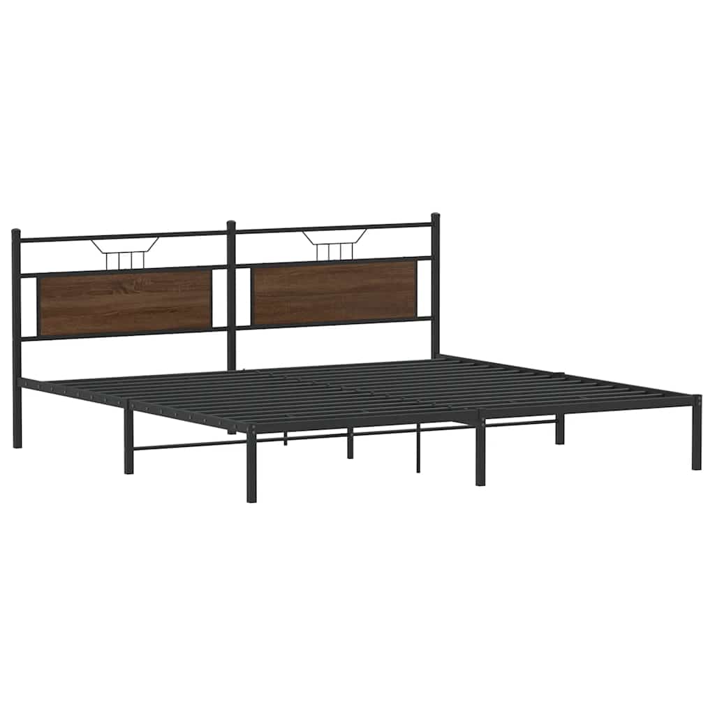 sengeramme uden madras 193x203 cm konstrueret træ brun eg
