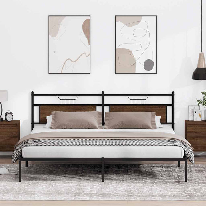 sengeramme uden madras 193x203 cm konstrueret træ brun eg