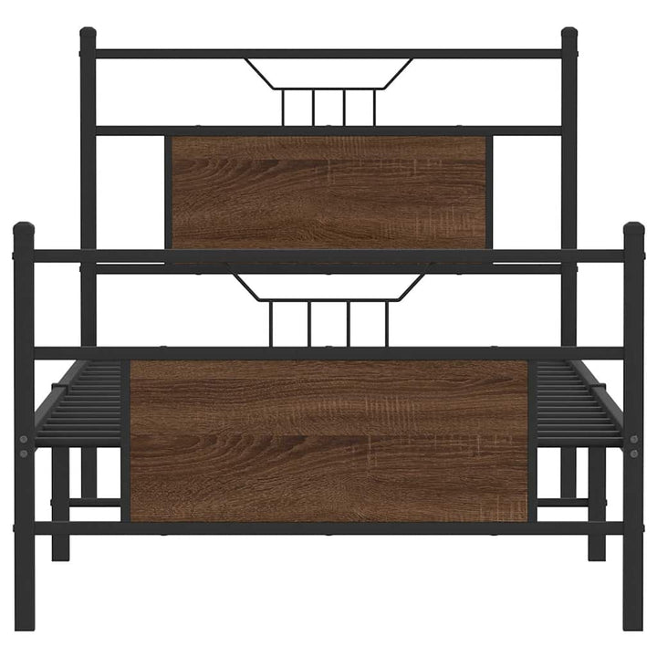 sengeramme 75x190 cm uden madras konstrueret træ brunt eg