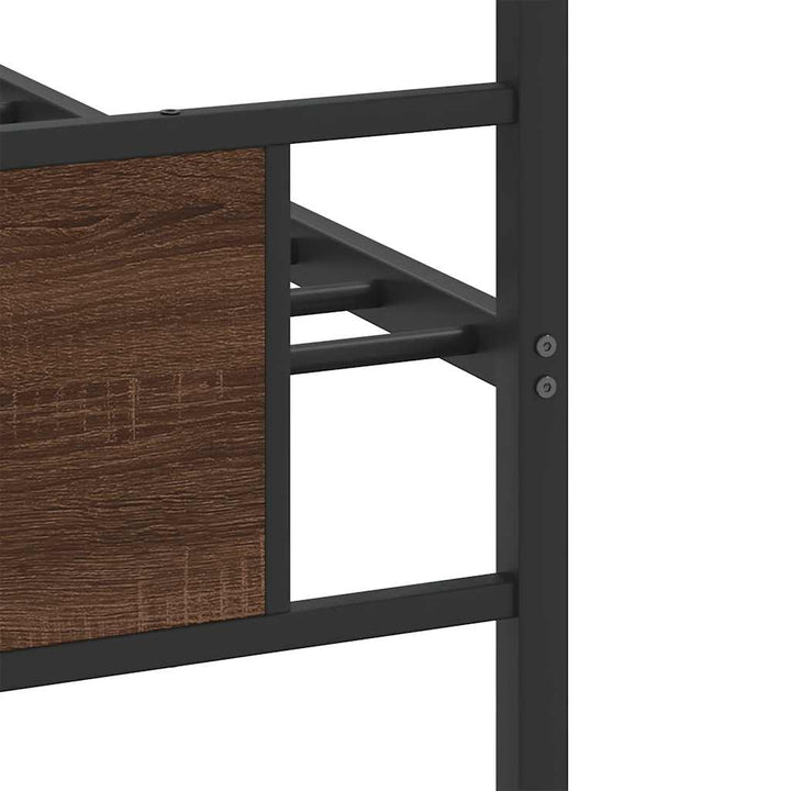 sengeramme 75x190 cm uden madras konstrueret træ brunt eg