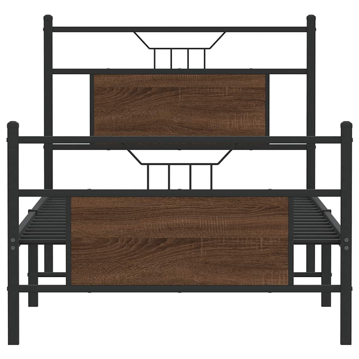 sengeramme 80x200 cm uden madras konstrueret træ brunt eg