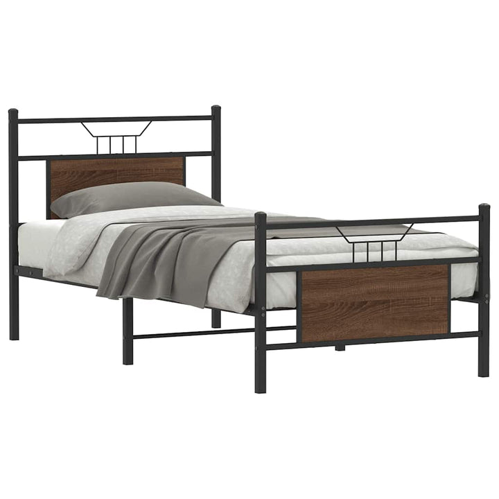 sengeramme 80x200 cm uden madras konstrueret træ brunt eg