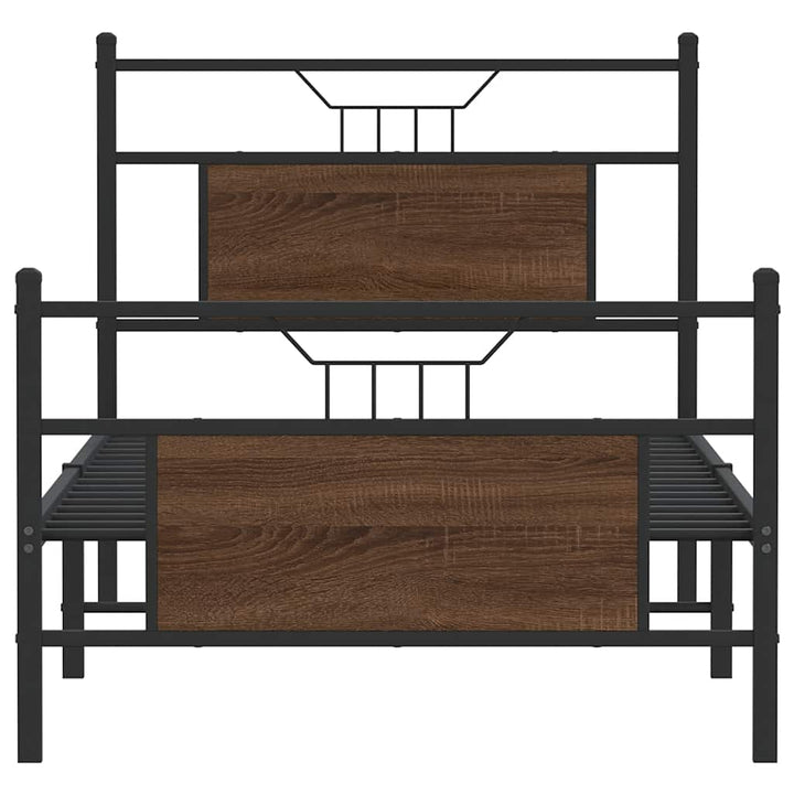 sengeramme 90x200 cm uden madras konstrueret træ brunt eg