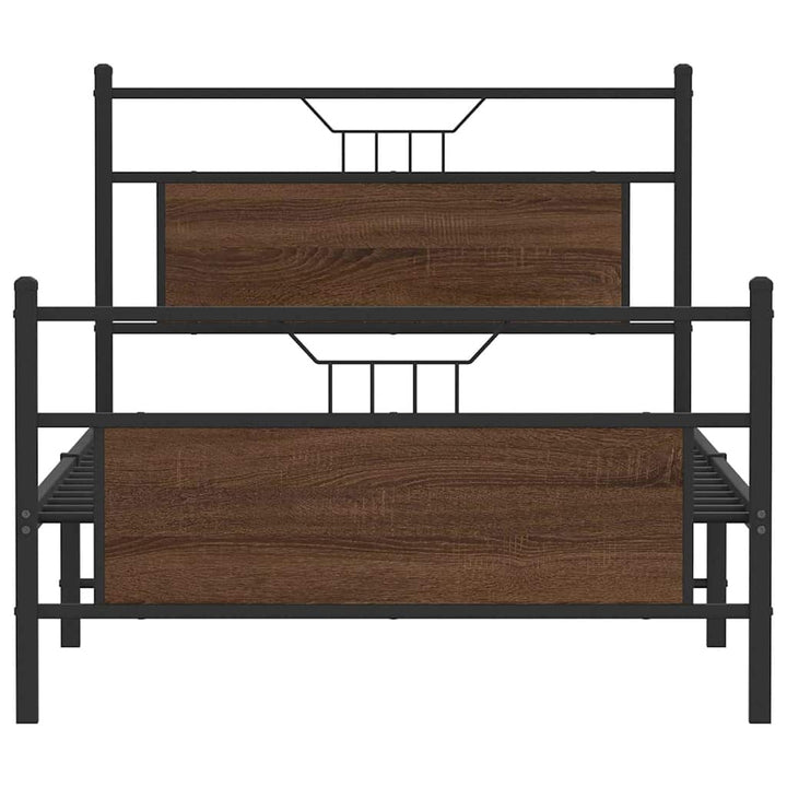 sengeramme 100x190 cm uden madras konstrueret træ brunt eg