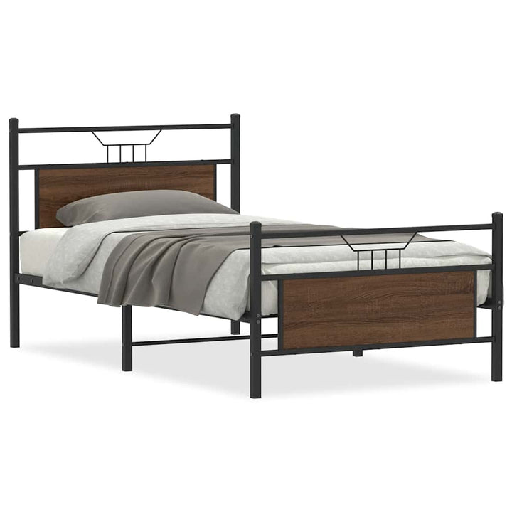 sengeramme 100x200 cm uden madras konstrueret træ brunt eg