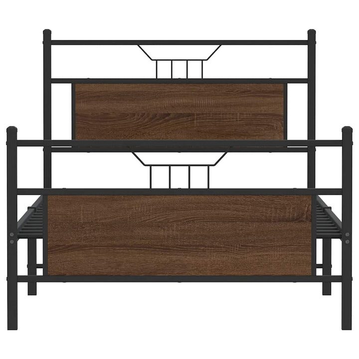 sengeramme 100x200 cm uden madras konstrueret træ brunt eg