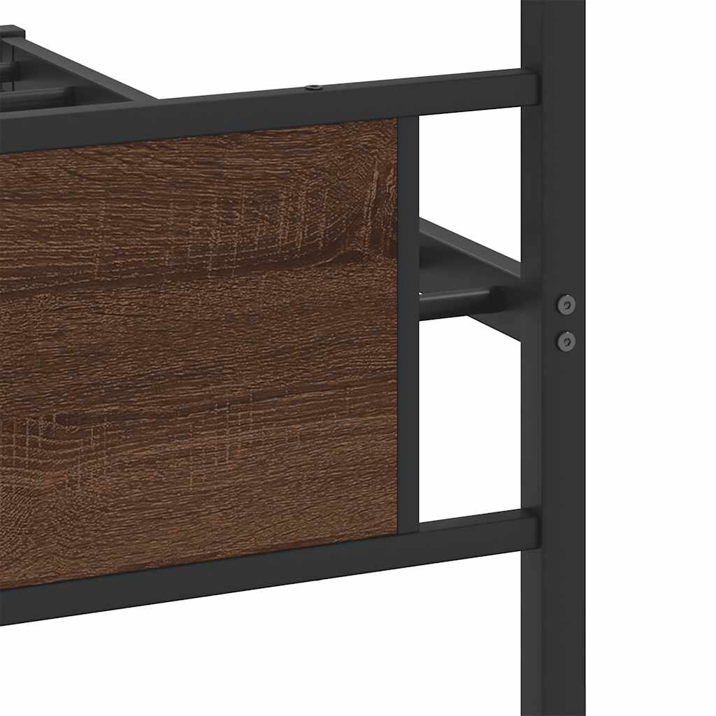 sengeramme 100x200 cm uden madras konstrueret træ brunt eg