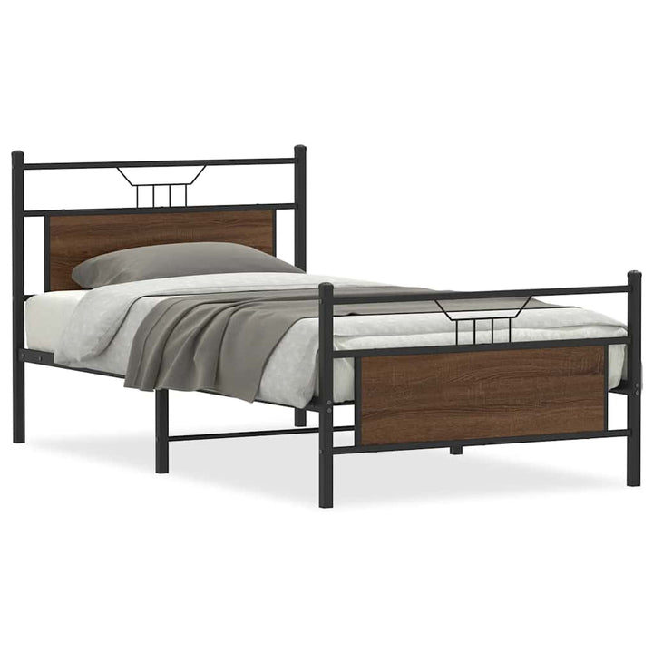 sengeramme uden madras 107x203 cm konstrueret træ brunt eg