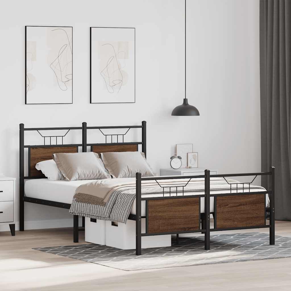sengeramme 120x190 cm uden madras konstrueret træ brunt eg