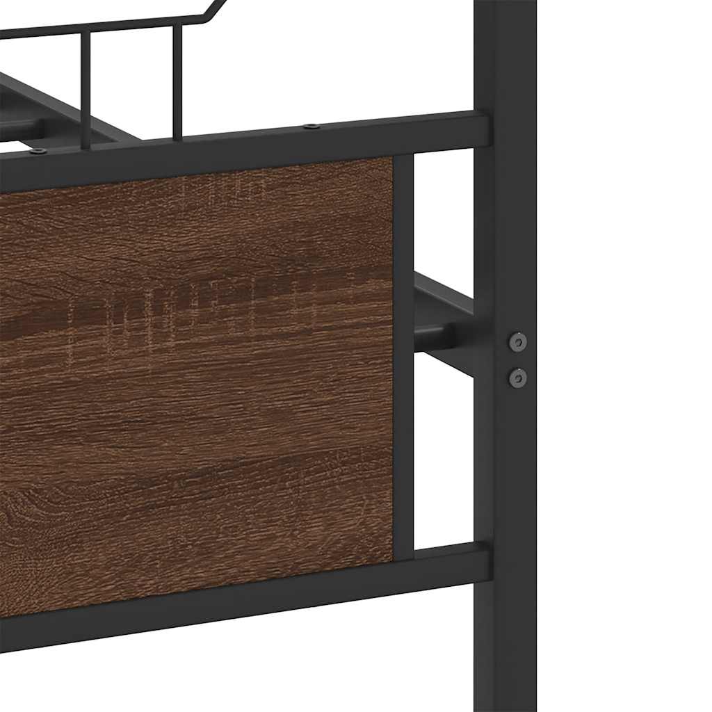 sengeramme 120x190 cm uden madras konstrueret træ brunt eg