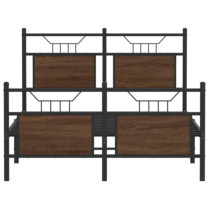 sengeramme 120x200 cm uden madras konstrueret træ brunt eg