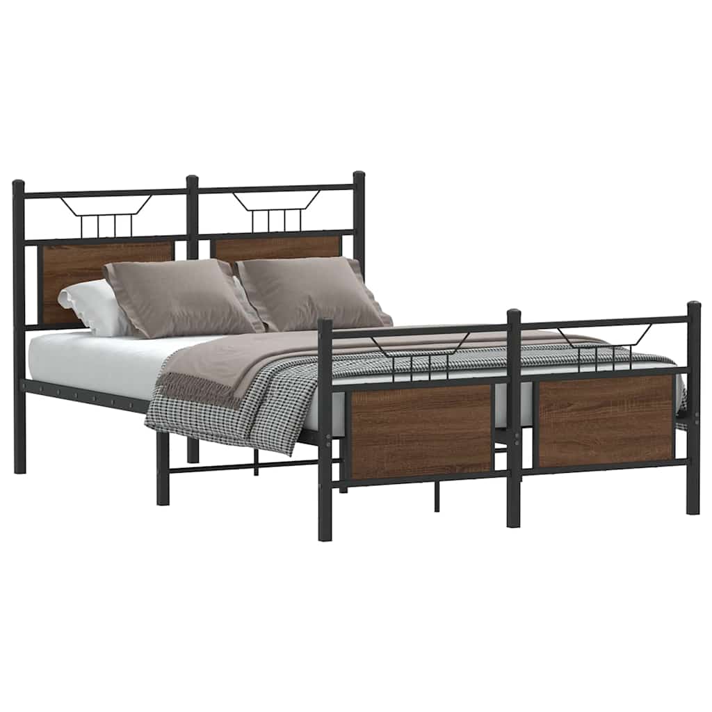 sengeramme 120x200 cm uden madras konstrueret træ brunt eg