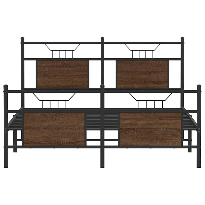 sengeramme 137x190 cm uden madras konstrueret træ brunt eg