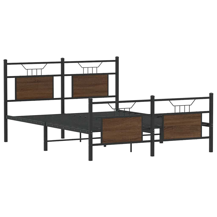 sengeramme 140x190 cm uden madras konstrueret træ brunt eg