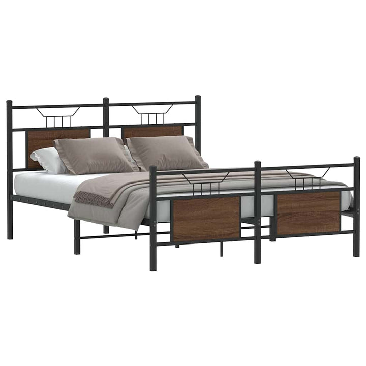 sengeramme 140x190 cm uden madras konstrueret træ brunt eg