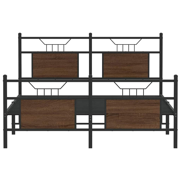 sengeramme 140x200 cm uden madras konstrueret træ brunt eg