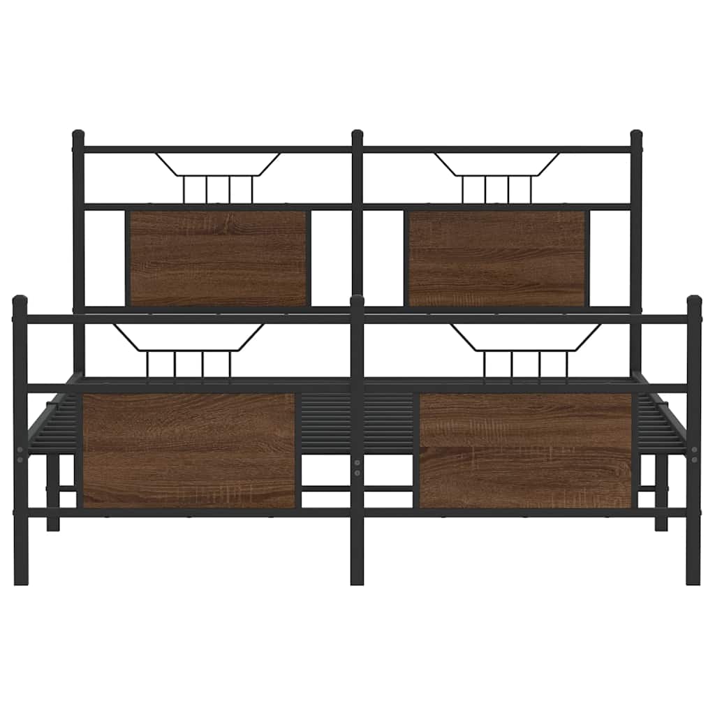 sengeramme 150x200 cm uden madras konstrueret træ brunt eg