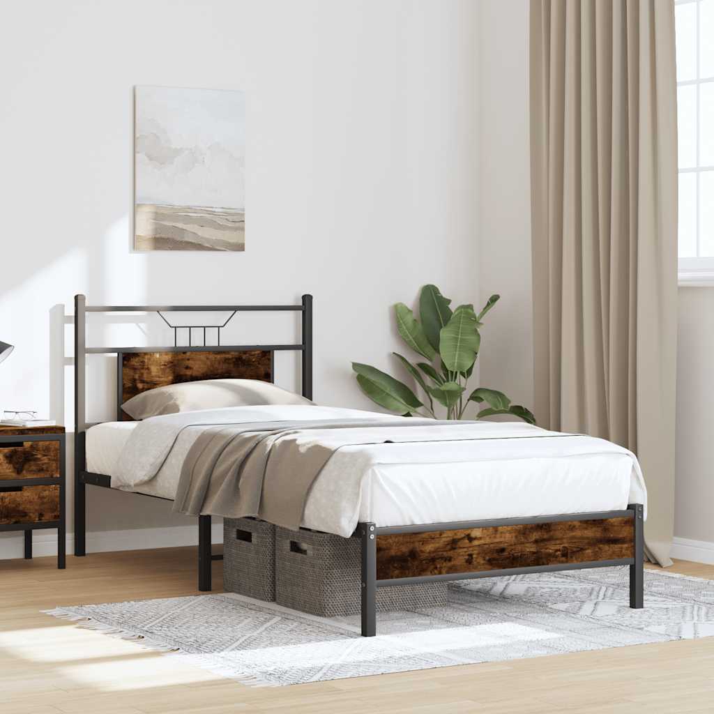 sengeramme 75x190 cm uden madras konstrueret træ røget eg