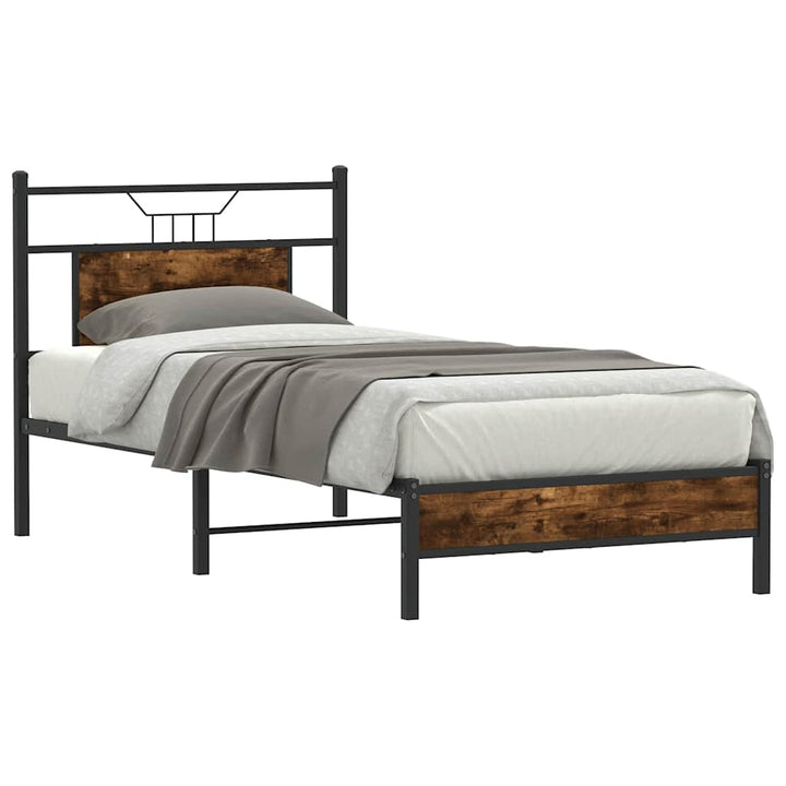 sengeramme 90x200 cm uden madras konstrueret træ røget eg