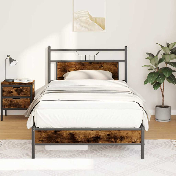 sengeramme 100x190 cm uden madras konstrueret træ røget eg