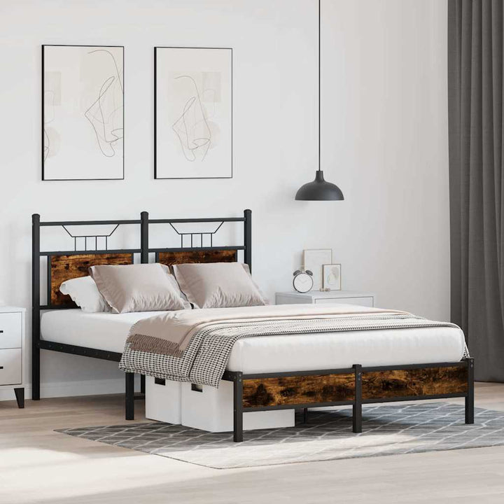 sengeramme 120x200 cm uden madras konstrueret træ røget eg