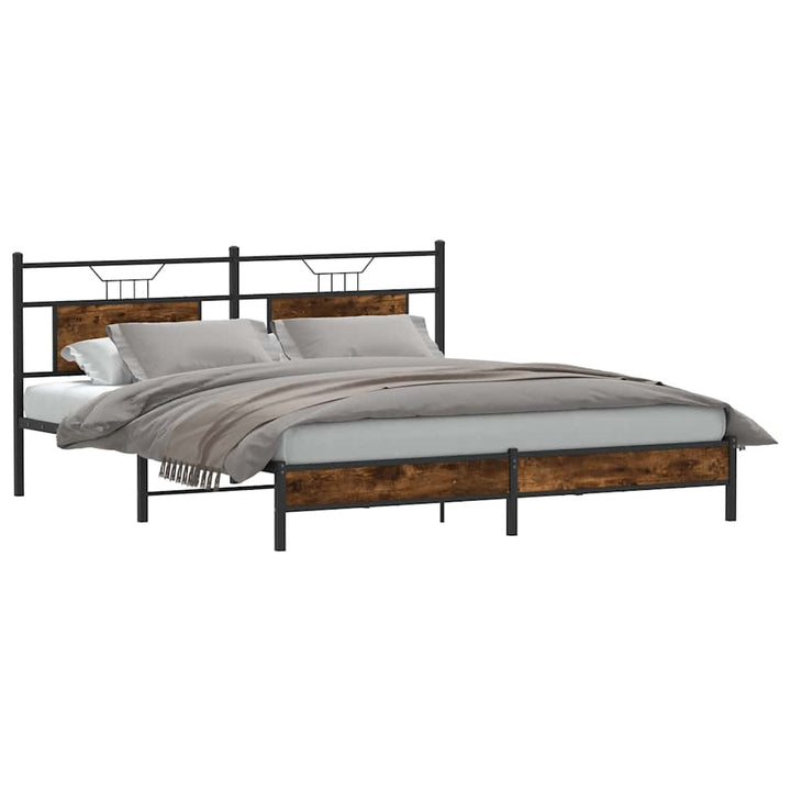 sengeramme uden madras 160x200 cm konstrueret træ røget eg