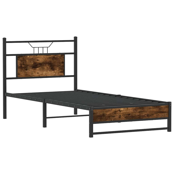 sengeramme 75x190 cm uden madras konstrueret træ røget eg