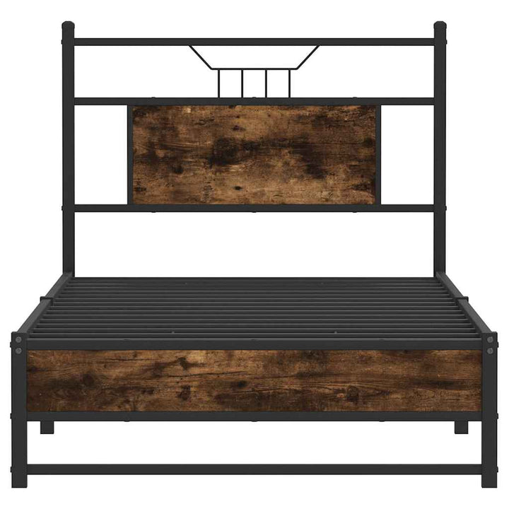 sengeramme 90x200 cm uden madras konstrueret træ røget eg